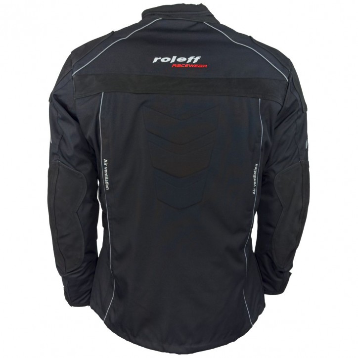 Roleff RO538 - Motorradjacke mit Rindlederapplikationen in Schwarz Hotsell