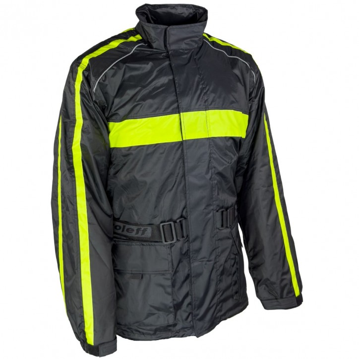 Roleff RO1001 - Regenjacke in Schwarz / Neongelb im Angebot