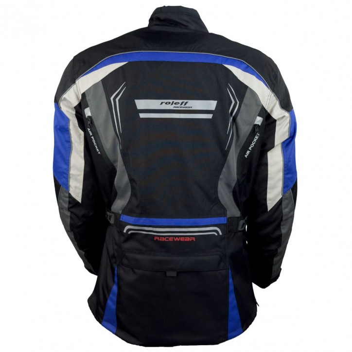 Roleff RO15112 - Motorradjacke in Schwarz / Grau / Weiß / Blau Blitzverkäufe