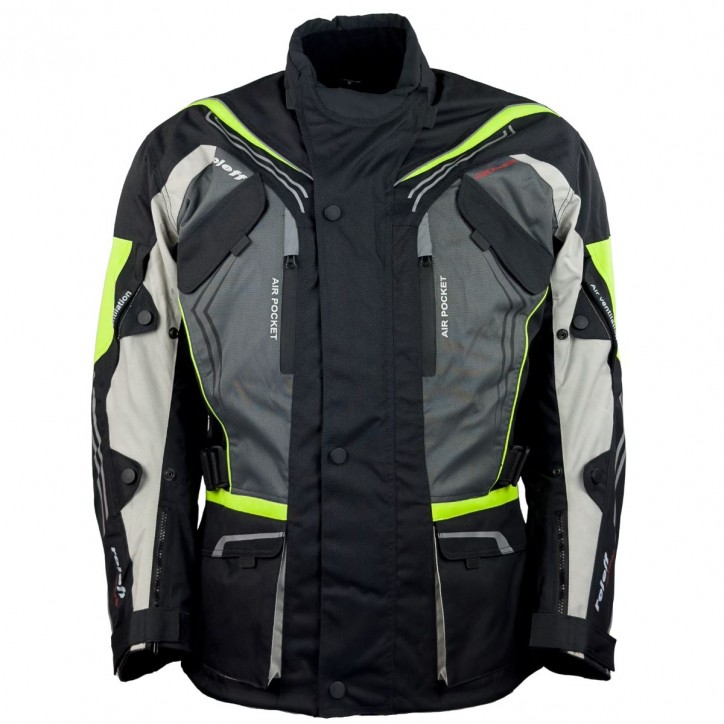 Roleff RO15113 - Motorradjacke in Schwarz / Grau / Weiß / Neongelb Online