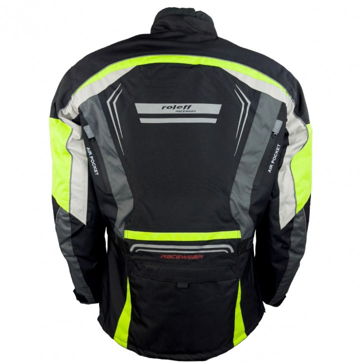 Roleff RO15113 - Motorradjacke in Schwarz / Grau / Weiß / Neongelb Online