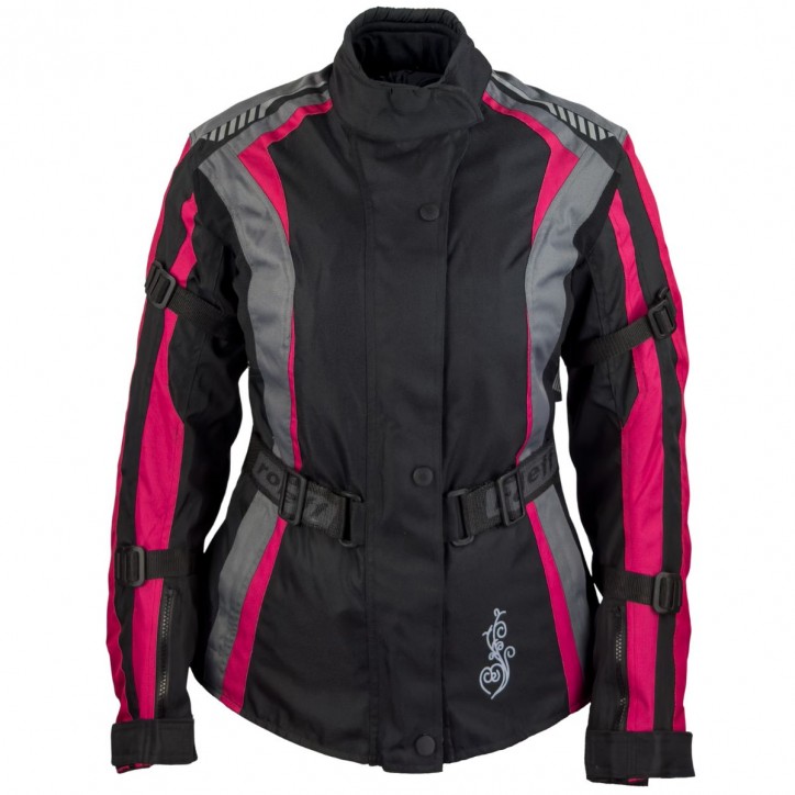 Roleff RO904 - Motorradjacke für Damen in Pink/Schwarz/Grau Angebote