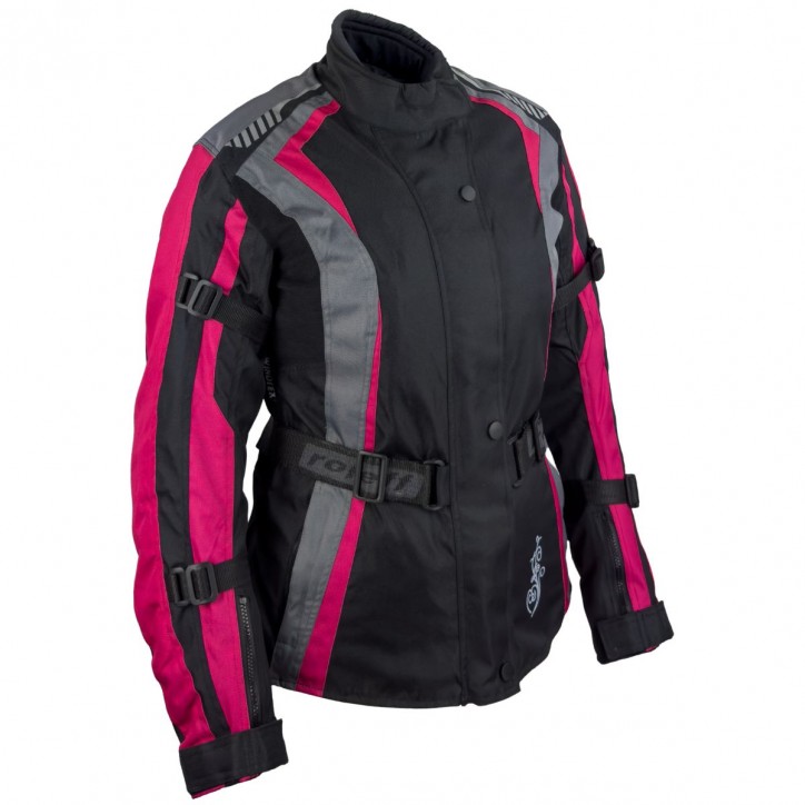 Roleff RO904 - Motorradjacke für Damen in Pink/Schwarz/Grau Angebote