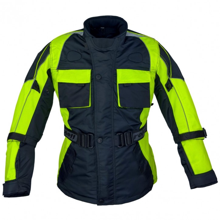 Roleff RO433K Motorradjacke für Kinder, neongelb Schlussverkauf