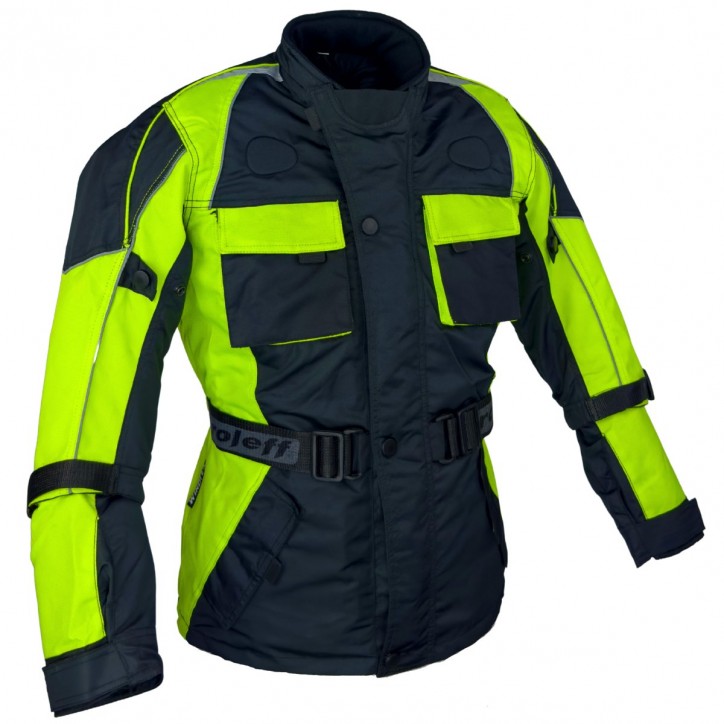 Roleff RO433K Motorradjacke für Kinder, neongelb Schlussverkauf