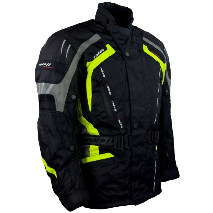 Roleff RO387 - auffällige Motorradjacke in Schwarz / Neongelb Angebote