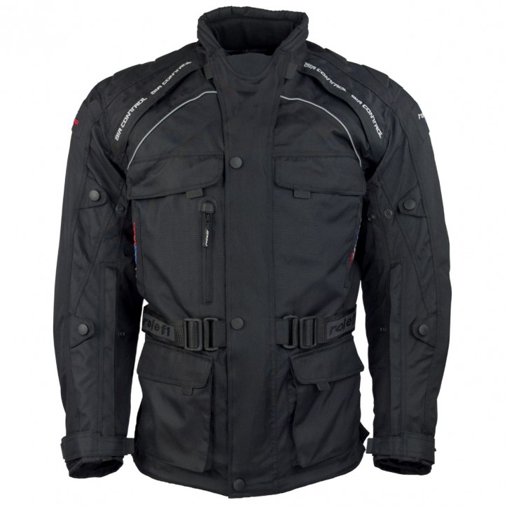 Roleff RO780 - Motorradjacke mit Wind-Tex® Klimamembrane - Belüftung - CE Protektoren - schwarz Günstiger Verkauf