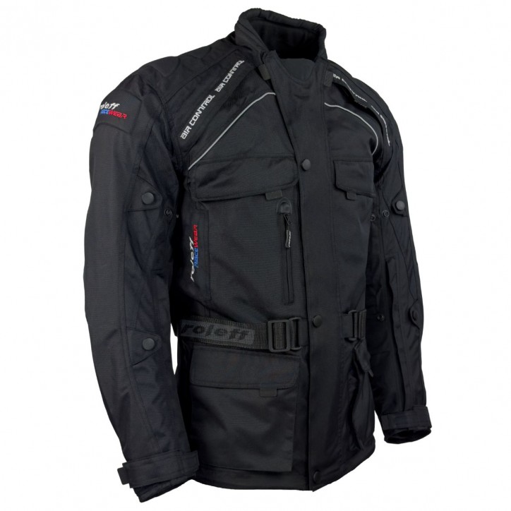 Roleff RO780 - Motorradjacke mit Wind-Tex® Klimamembrane - Belüftung - CE Protektoren - schwarz Günstiger Verkauf