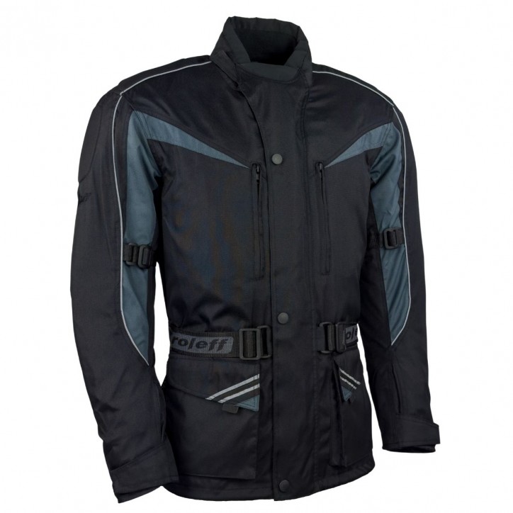 Roleff RO10003 - Motorradjacke in Schwarz / Grau Fabrikverkauf