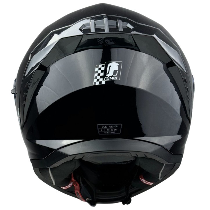Roleff RR20171 - Römer Motorradhelm - Integralhelm mit Sonnenvisier, schwarz glanz im Angebot