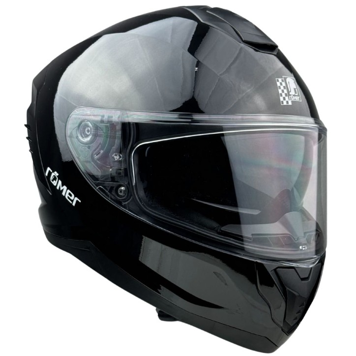 Roleff RR20171 - Römer Motorradhelm - Integralhelm mit Sonnenvisier, schwarz glanz im Angebot