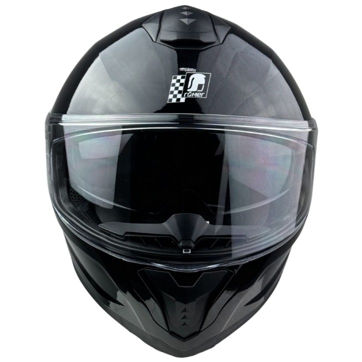Roleff RR20171 - Römer Motorradhelm - Integralhelm mit Sonnenvisier, schwarz glanz im Angebot
