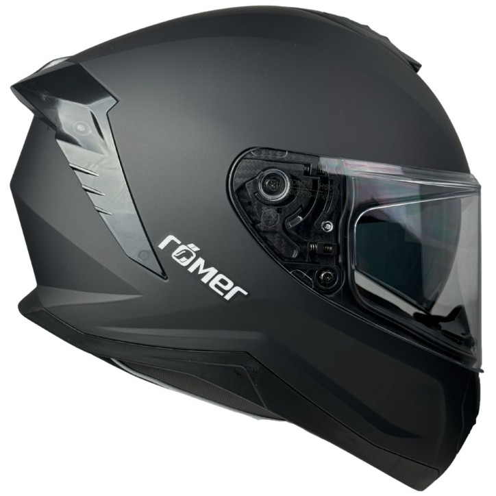 Roleff RR20170 - Römer Motorradhelm - Integralhelm mit Sonnenvisier, schwarzmatt Schlussverkauf
