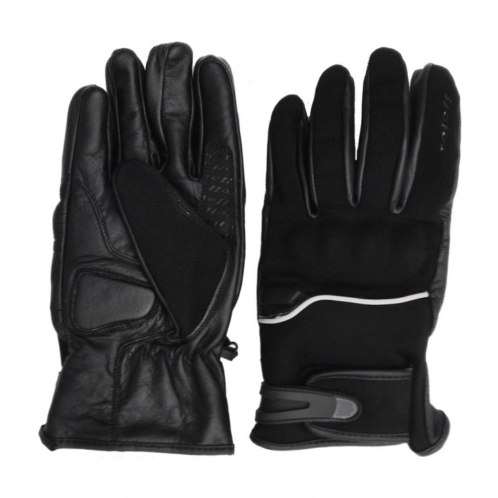 Roleff RO20 - Schwarze Leder/Textil Motorradhandschuhe