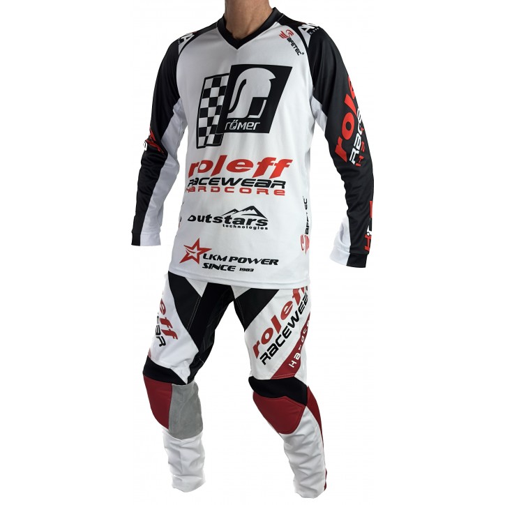 Roleff RO872 - MX Hose weiss/rot Motocross- Hose Angebote