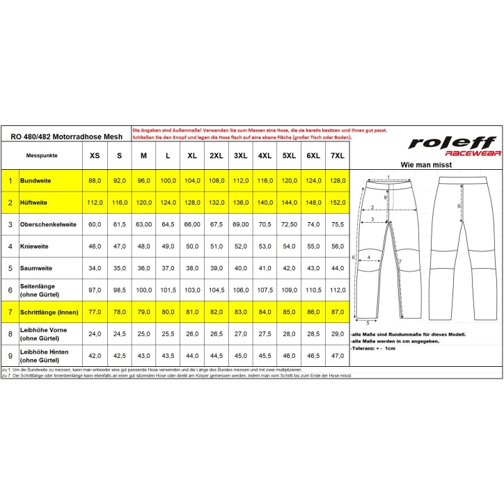 Roleff RO482 - Helle Sommer Motorradhose mit Meshbelüftung und Protektoren Meist gekauft
