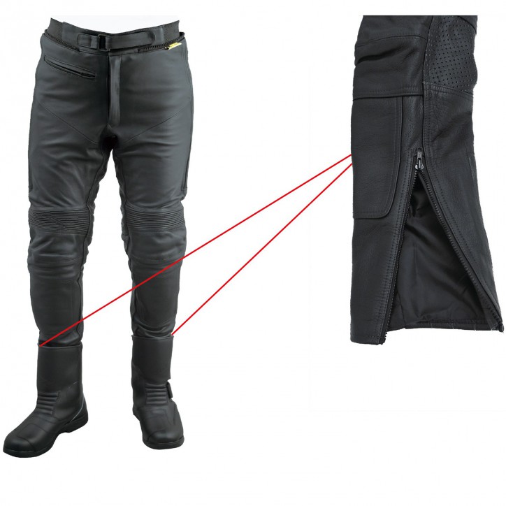 Roleff RO16 - Stiefel- Motorradhose aus hochwertigem Rind-Nappaleder und kompletter Sicherheitsausstattung Blitzverkäufe