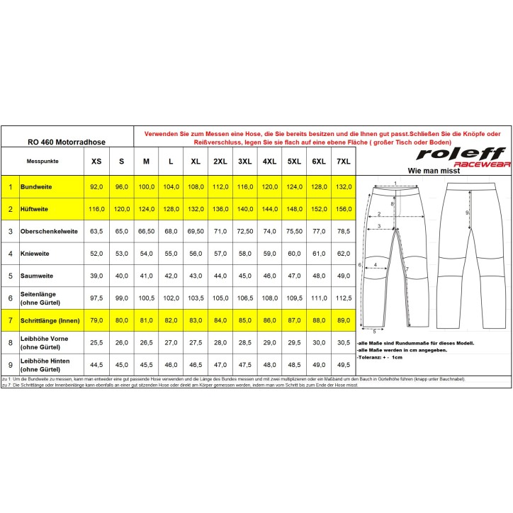 Roleff RO460 - Motorradhose mit Nubukleder und Protektoren Online