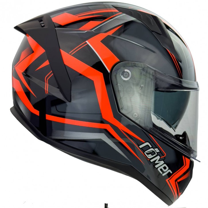 Roleff RO202212 - Integralhelm mit Sonnenvisier, Neonorange glänzend Verkauf