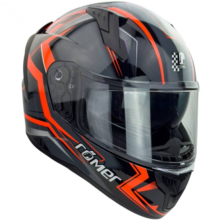 Roleff RO202212 - Integralhelm mit Sonnenvisier, Neonorange glänzend Verkauf