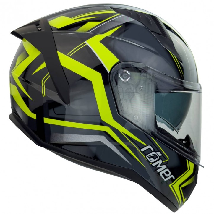 Roleff RO202211 - Integralhelm mit Sonnenvisier, Neongelb glänzend Angebote