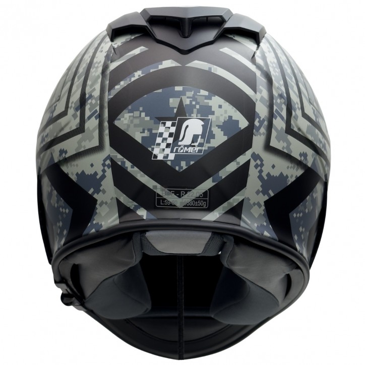 Roleff RO818 - Integralhelm mit Sonnenvisier in schwarz / grau Dekor im Angebot