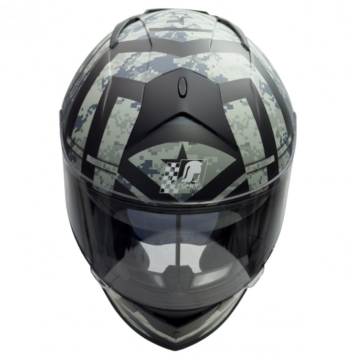 Roleff RO818 - Integralhelm mit Sonnenvisier in schwarz / grau Dekor im Angebot