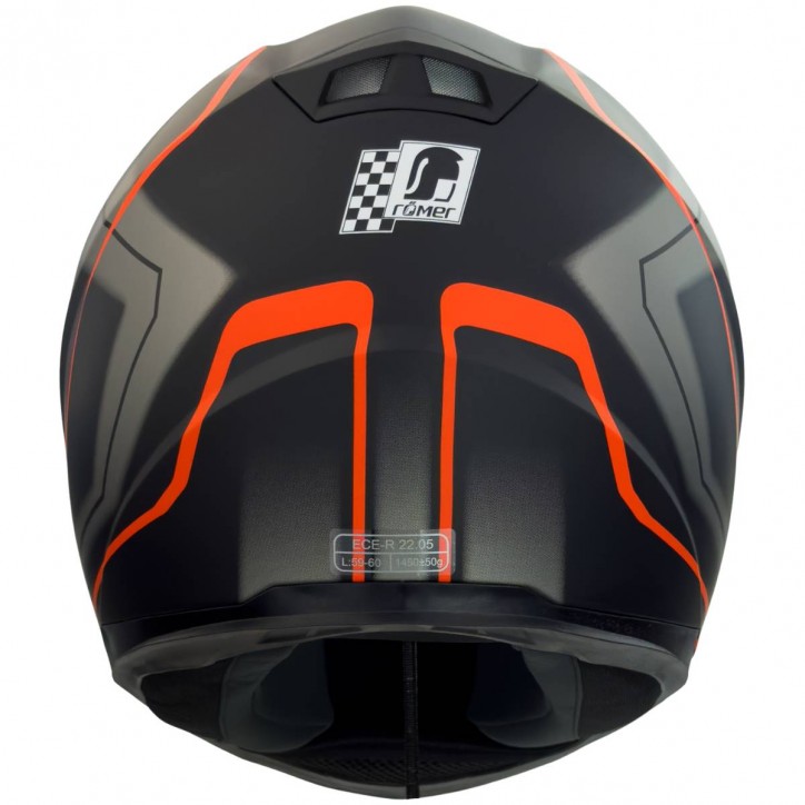 Roleff RO201705 - Integralhelm in Schwarz, Orange Fabrikverkauf