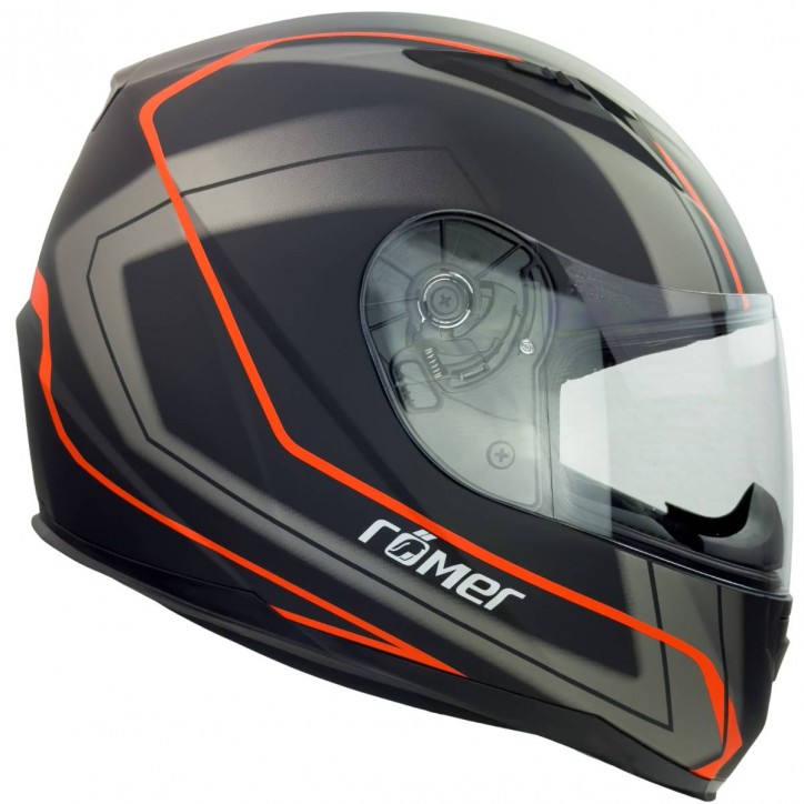 Roleff RO201705 - Integralhelm in Schwarz, Orange Fabrikverkauf