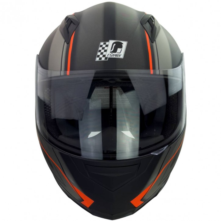 Roleff RO201705 - Integralhelm in Schwarz, Orange Fabrikverkauf