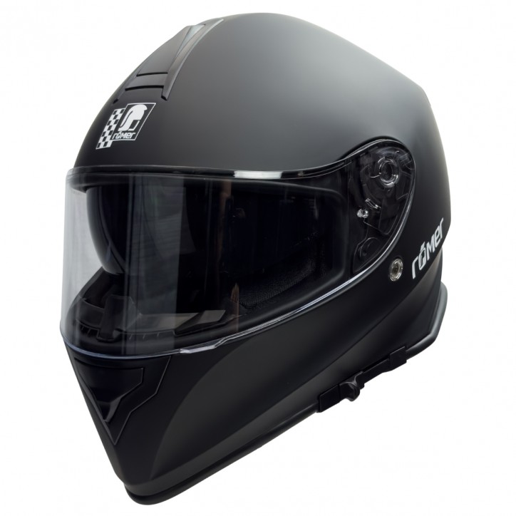 Roleff RO813 - Schwarzer Integralhelm mit Sonnenvisier