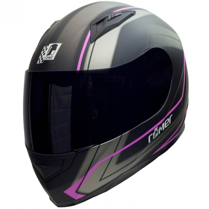Roleff RO201707 - Integralhelm in Schwarz, Pink
