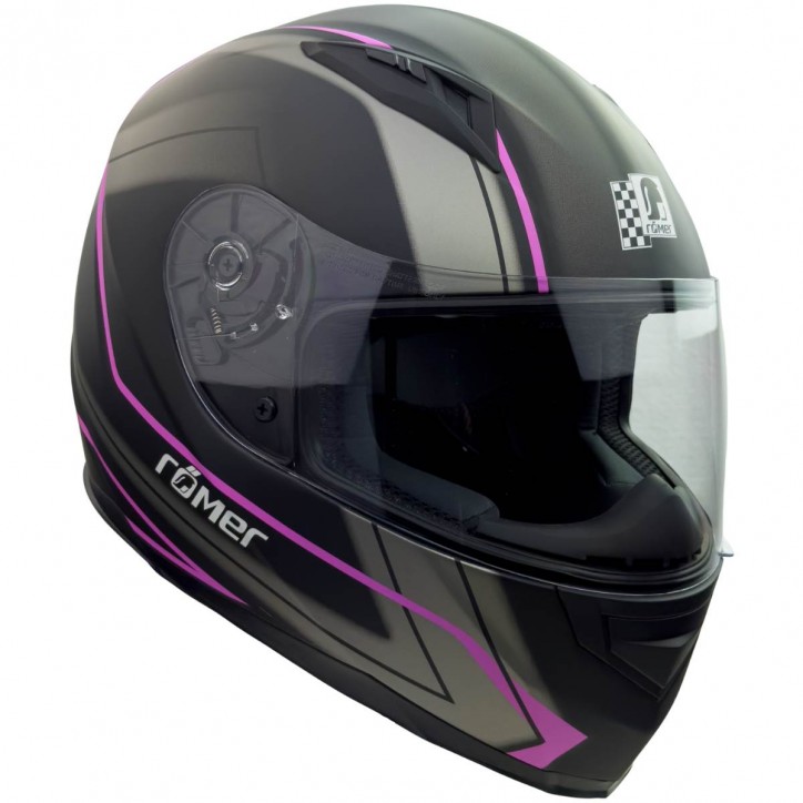 Roleff RO201707 - Integralhelm in Schwarz, Pink Outlet