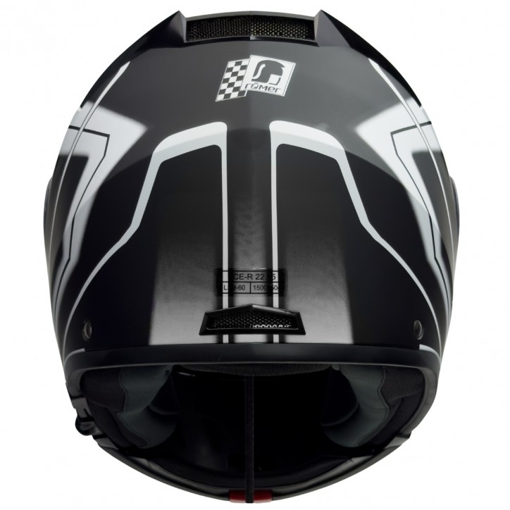 Roleff RO20057 - Schwarz-weißer Klapphelm mit integriertem Sonnenvisier im Angebot