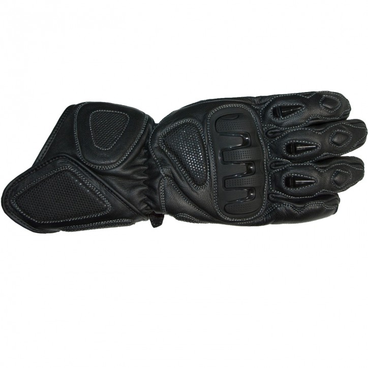 Roleff RO49 - leichter, langer Leder/Textil Motorradhandschuh mit Hartschalen Auslauf