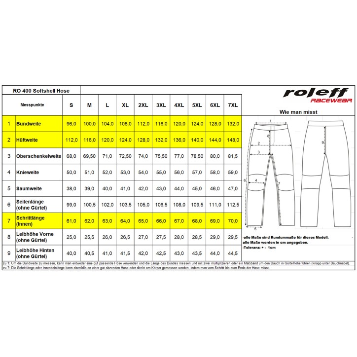 Roleff RO400 - Schwarze Softshell Motorradhose mit Belüftungssystem, Klimamembrane und Thermofutter Verkauf