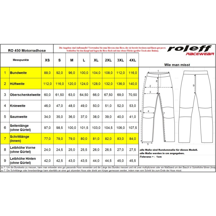 Roleff RO450 - Motorradhose mit Cargotaschen und Thermofutter Blitzverkäufe
