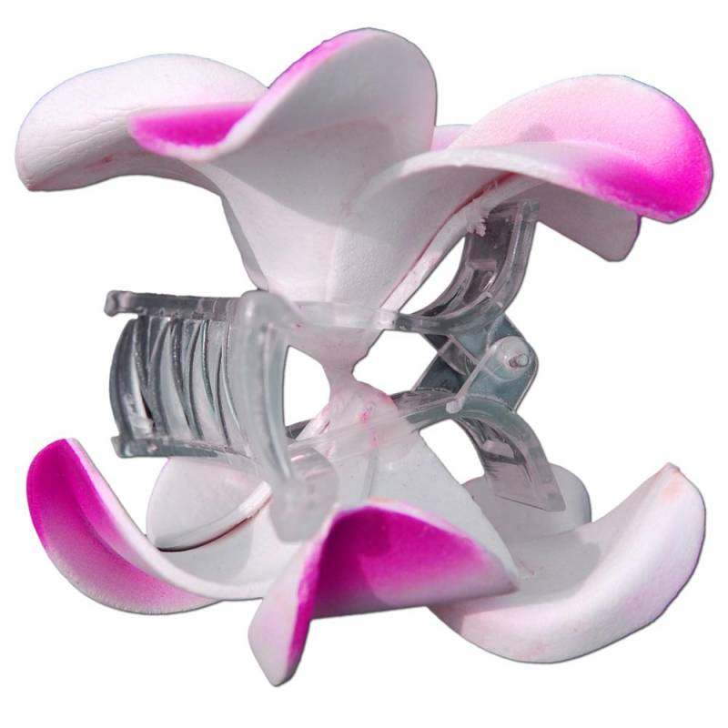 Seestern Sportswear SEESTERN Bali Hawaii Haarklammer 2 Frangipani Blüten aus Moosgummi, Haarspange Lila Blitzverkäufe