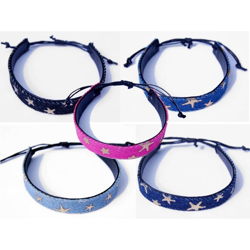 Seestern Sportswear SEESTERN Armband / Armbänder Jeans mit Seesternen in Metal Optik Modeschmuck/1807