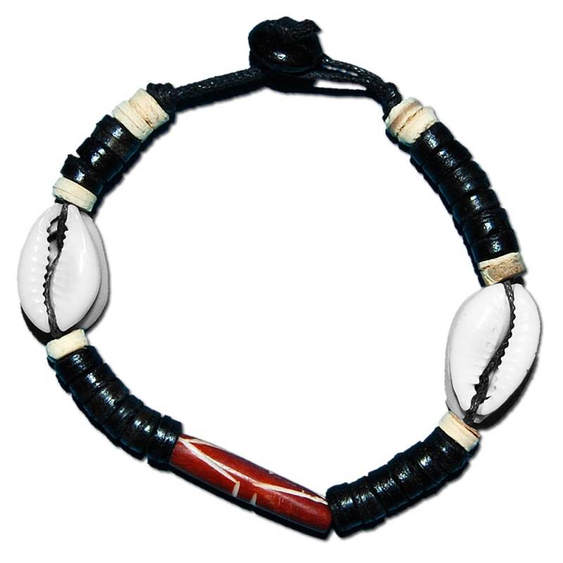 Seestern Sportswear SEESTERN Armband / Armbänder mit Kauri Muschel Design, Muschel Modeschmuck/005.bk