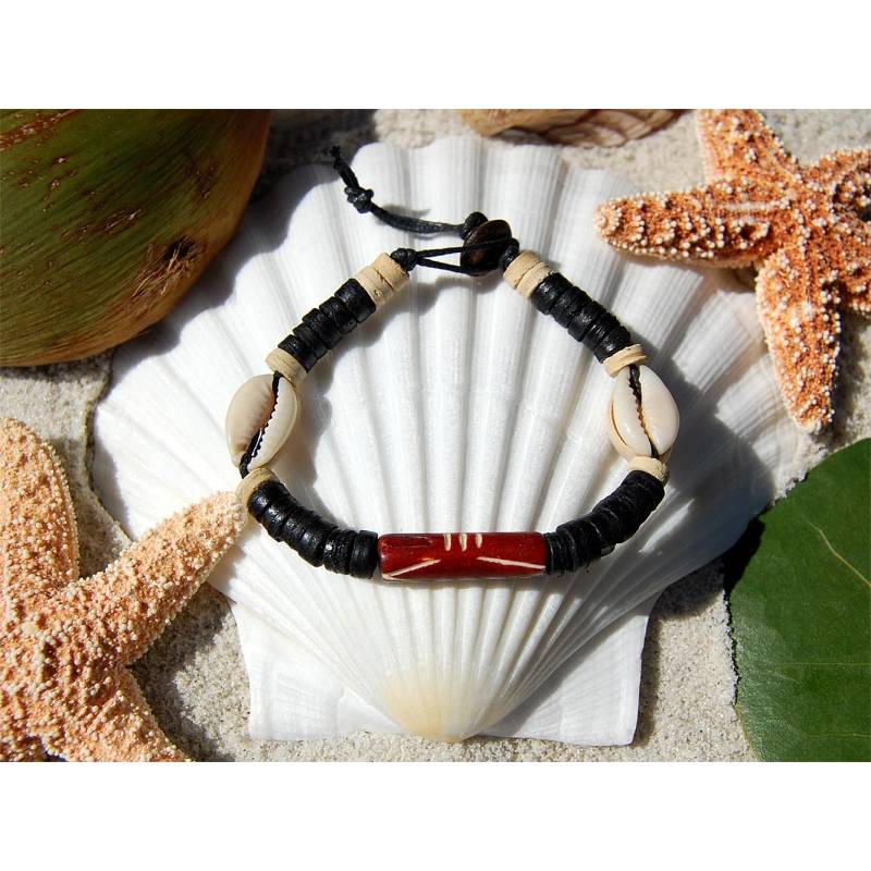 Seestern Sportswear SEESTERN Armband / Armbänder mit Kauri Muschel Design, Muschel Modeschmuck/005.bk Online