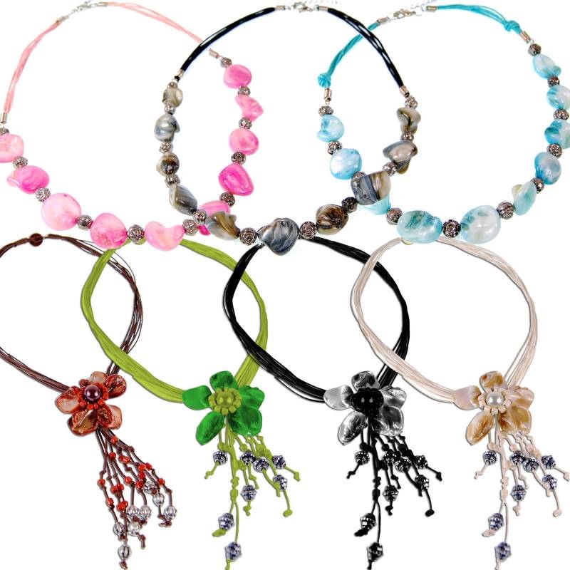 Seestern Sportswear Seestern Halskette exotischer Modeschmuck mit Muschel Perlmut Anhängern