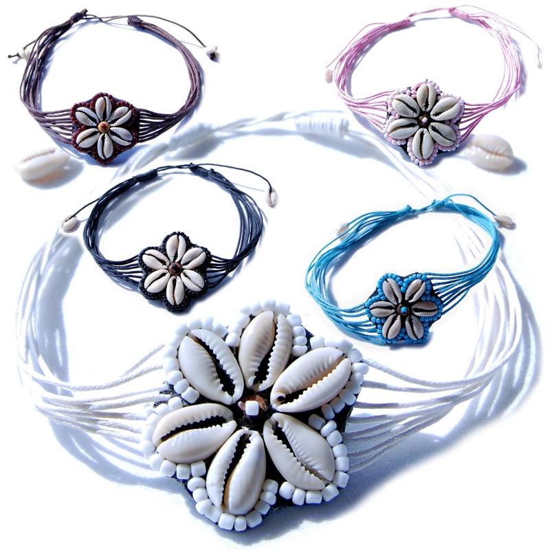 Seestern Sportswear Seestern Halskette Modeschmuck aus Kauri Muscheln & geflochtenem Halsband/122