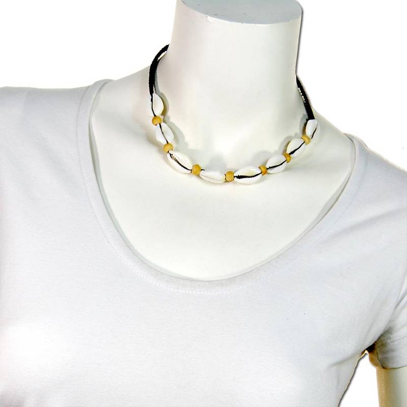 Seestern Sportswear Seestern Halskette Modeschmuck aus Kauri Muscheln & Holzperlen /105 Fabrikverkauf