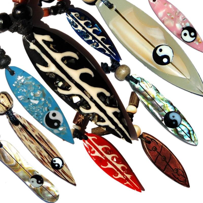 Seestern Sportswear Seestern Halskette Modeschmuck mit Surfboard Anhänger ca.4 cm/variables Halsband