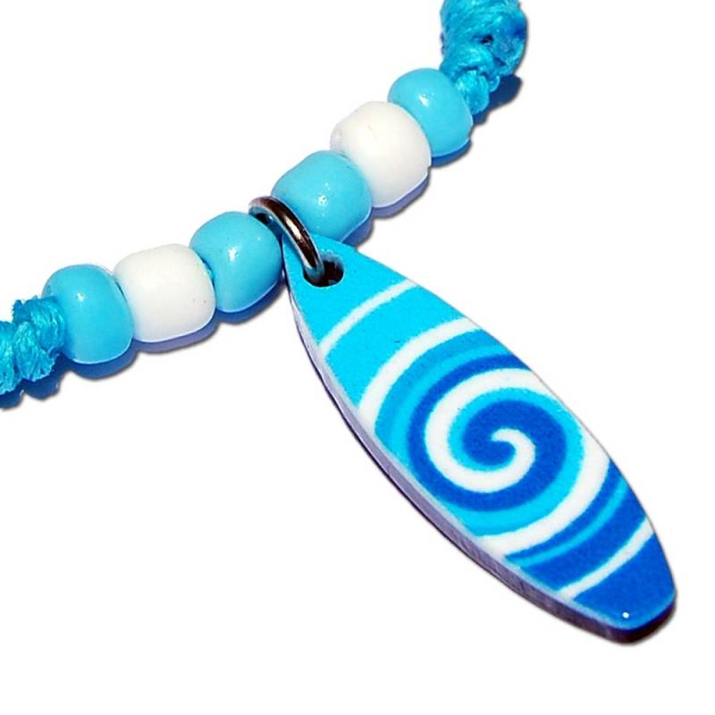 Seestern Sportswear Seestern Halskette Modeschmuck mit Surfboard Nylon Anhänger 2,5 cm variables Halsband /1586