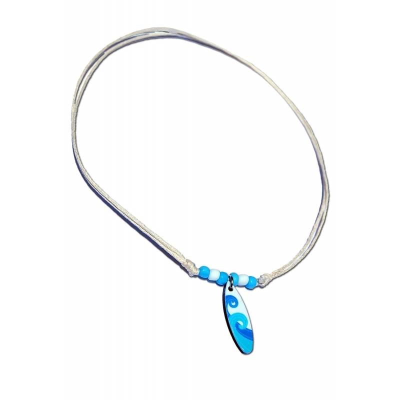 Seestern Sportswear Seestern Halskette Modeschmuck mit Surfboard Nylon Anhänger 2,5 cm variables Halsband /1587 Online