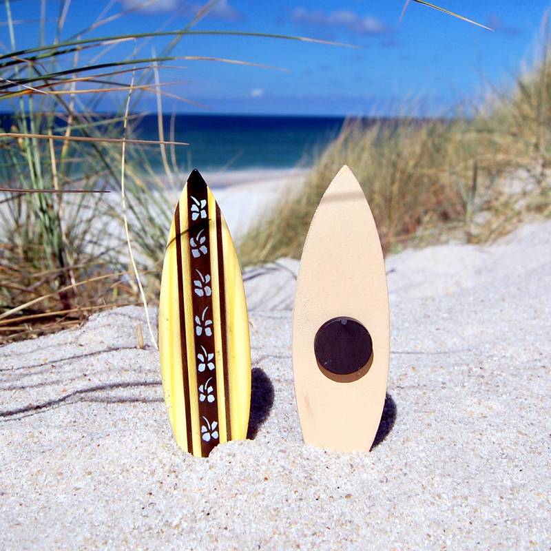 Seestern Sportswear Kühlschrank Magnet Deko Holz Surfboard 10 cm Airbrush Surfen Wellenreiten /1652-1863