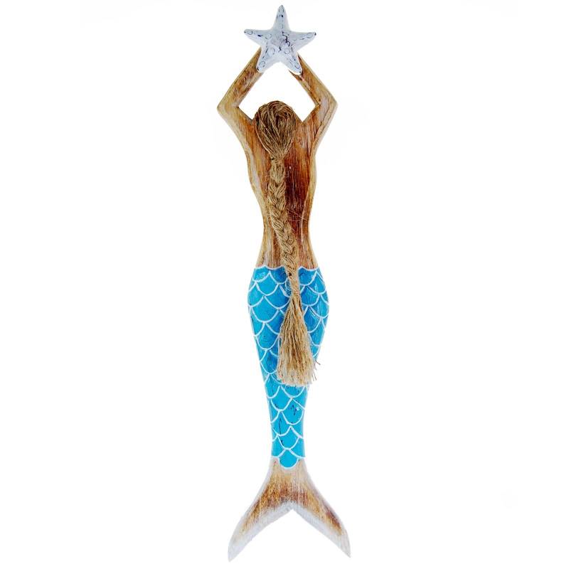 Seestern Sportswear Dekoration Holz Wand Deko Meerjungfrau Mermaid 62 x 14 cm /1981_L