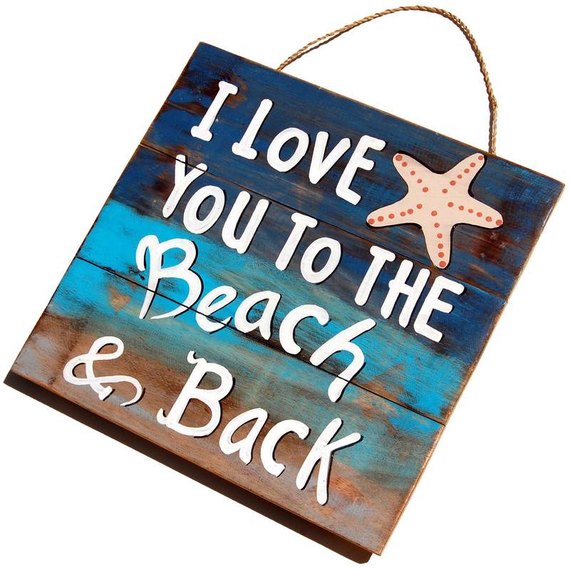 Seestern Sportswear Dekoratives Wand/Tür Schild Love Beach Seestern Strand 30 x 30 cm /2388